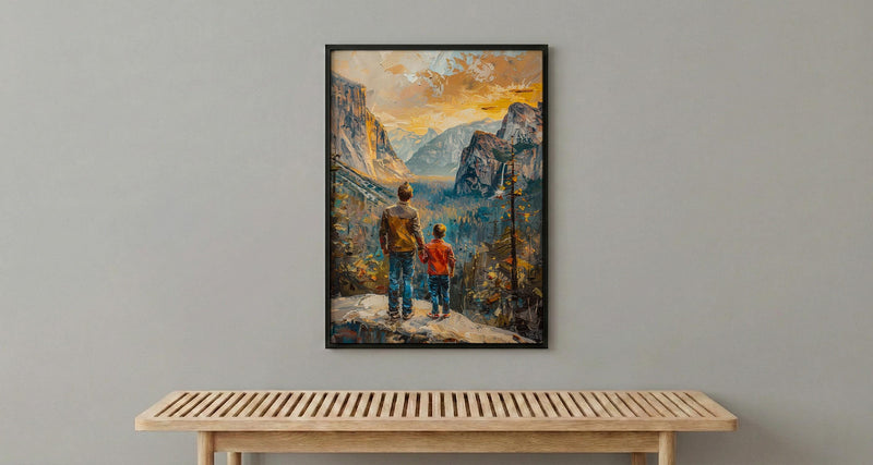 Yosemite Valley Art Print, Father And Son Decor - El Capitan Landscape Poster