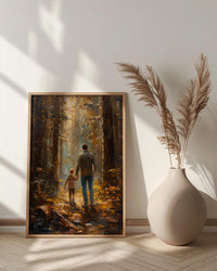 Redwood Forest Wall Art, Father And Child Decor - Giant Trees Nature Print