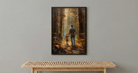Redwood Forest Wall Art, Father And Child Decor - Giant Trees Nature Print