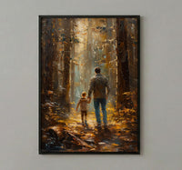 Redwood Forest Wall Art, Father And Child Decor - Giant Trees Nature Print