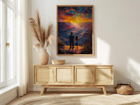 Grand Canyon Art Print, Father And Daughter Decor - Desert Sunset Landscape