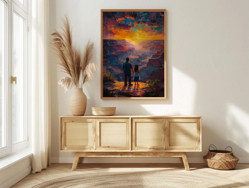 Grand Canyon Art Print, Father And Daughter Decor - Desert Sunset Landscape
