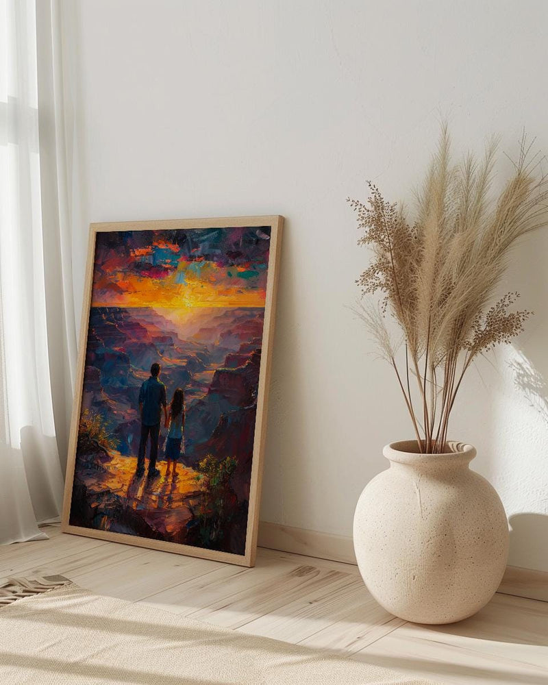 Grand Canyon Art Print, Father And Daughter Decor - Desert Sunset Landscape