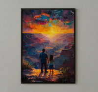 Grand Canyon Art Print, Father And Daughter Decor - Desert Sunset Landscape