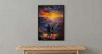 Grand Canyon Art Print, Father And Daughter Decor - Desert Sunset Landscape