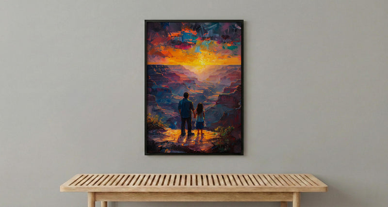 Grand Canyon Art Print, Father And Daughter Decor - Desert Sunset Landscape