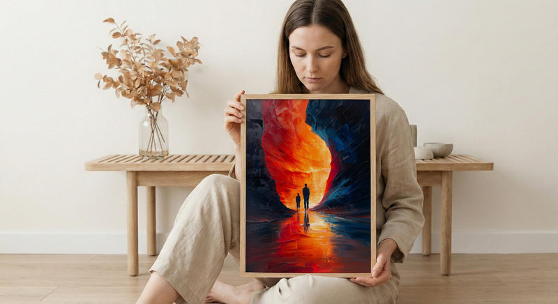 Antelope Canyon Art Print, Father And Son Wall Decor - Desert Sandstone Landscape