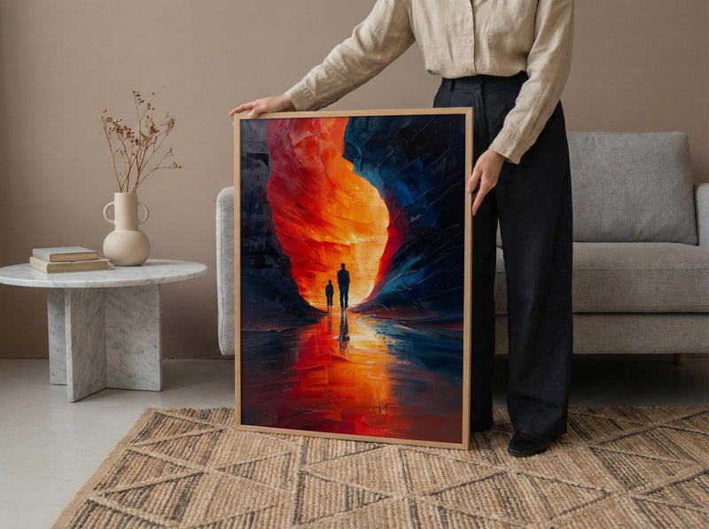 Antelope Canyon Art Print, Father And Son Wall Decor - Desert Sandstone Landscape