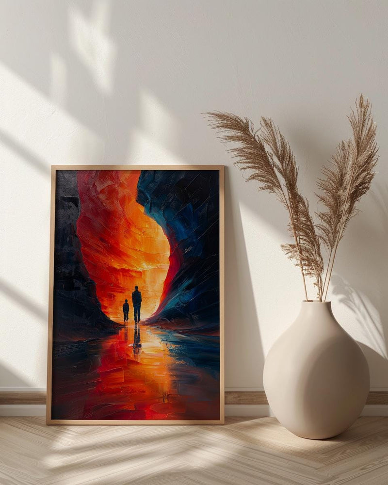 Antelope Canyon Art Print, Father And Son Wall Decor - Desert Sandstone Landscape
