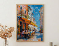 Lively Street Cafe Art, African Market Decor - Sunny Awning Poster