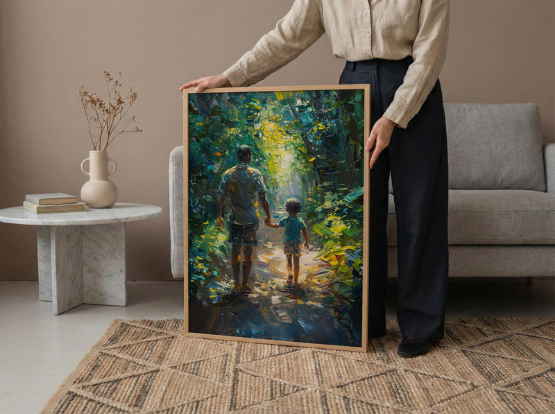 Amazon Rainforest Poster, Father And Child Art - Explorer Dad Gift
