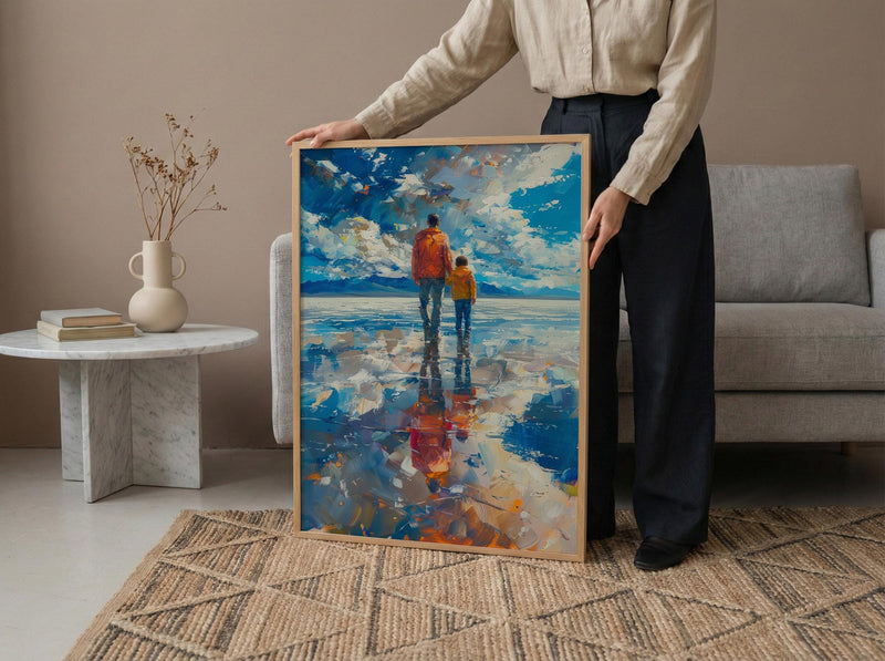 Salar De Uyuni Wall Art, Father And Son Print - Wanderlust Travel Decor