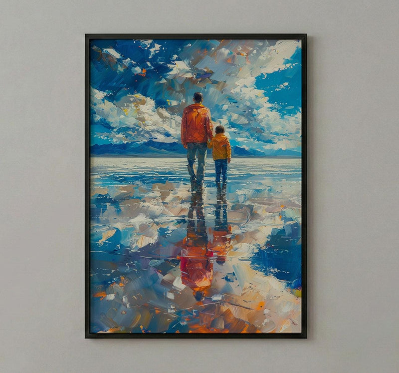 Salar De Uyuni Wall Art, Father And Son Print - Wanderlust Travel Decor
