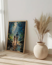 Costa Rica Forest Poster, Father And Daughter Wall Art - Nature Lover Gift