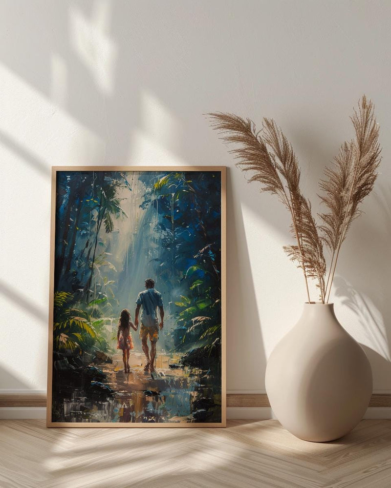 Costa Rica Forest Poster, Father And Daughter Wall Art - Nature Lover Gift