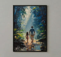 Costa Rica Forest Poster, Father And Daughter Wall Art - Nature Lover Gift