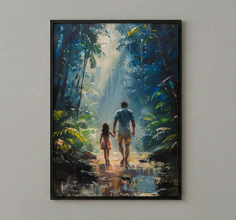 Costa Rica Forest Poster, Father And Daughter Wall Art - Nature Lover Gift