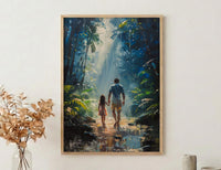 Costa Rica Forest Poster, Father And Daughter Wall Art - Nature Lover Gift
