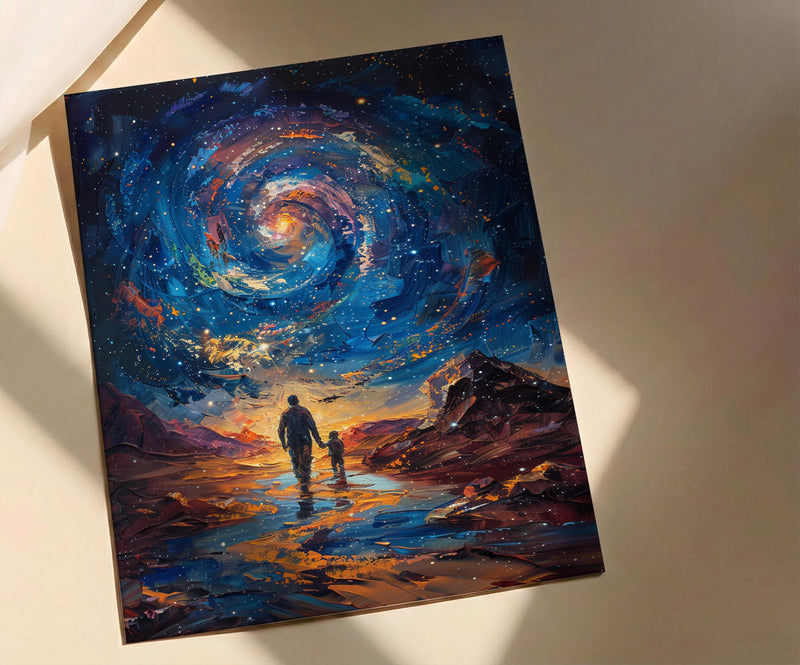 Atacama Desert Art Print, Father And Son Poster - Fathers Day Gift
