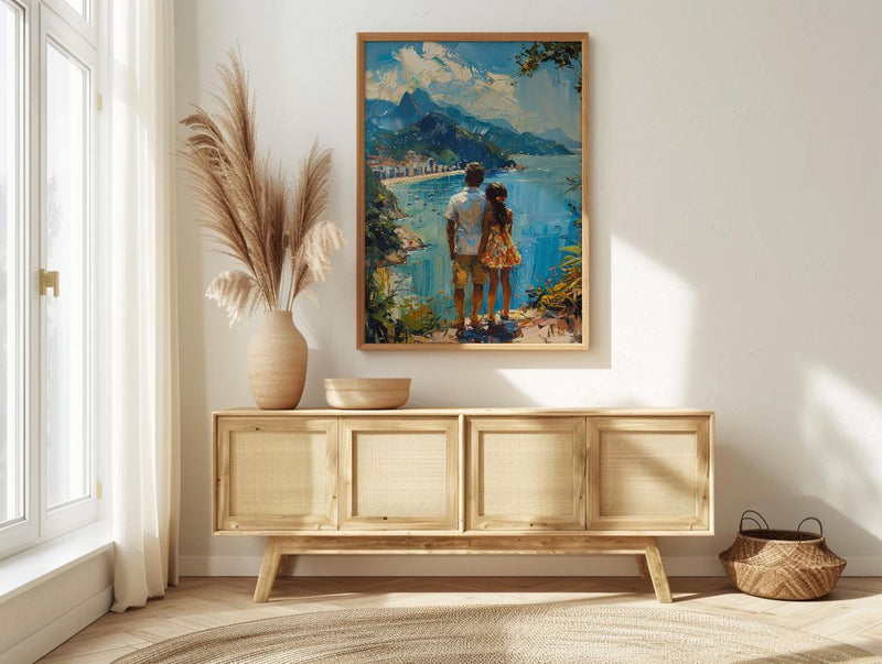 Rio De Janeiro Art Print, Father And Daughter Poster - Gift For Dad
