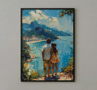 Rio De Janeiro Art Print, Father And Daughter Poster - Gift For Dad