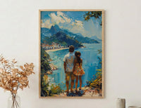Rio De Janeiro Art Print, Father And Daughter Poster - Gift For Dad