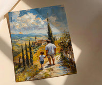 Tuscany Landscape Wall Art, Father And Son Print - Fathers Day Gift