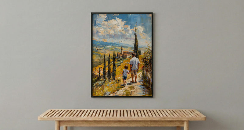 Tuscany Landscape Wall Art, Father And Son Print - Fathers Day Gift
