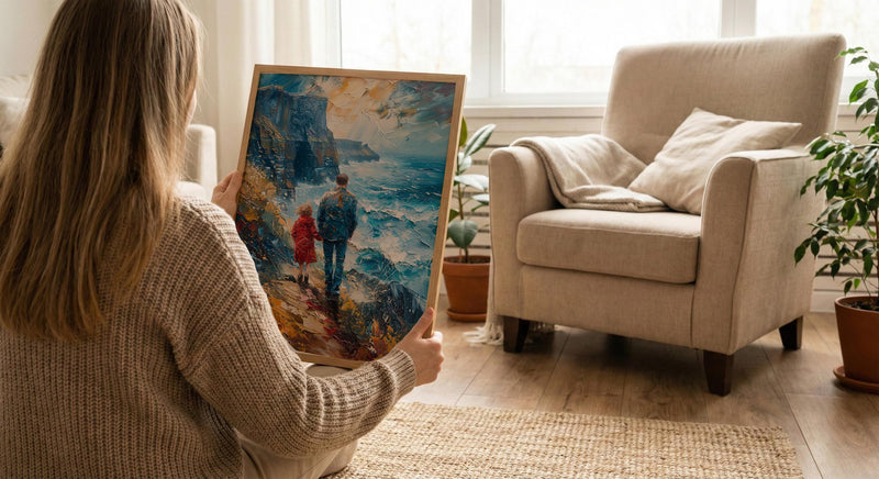 Cliffs Of Moher Poster, Father And Child Art - Gift For Dad