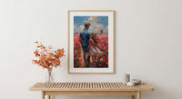 Tulip Field Wall Art, Father And Daughter Print - Fathers Day Gift