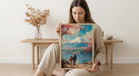 Mount Fuji Art Print, Father And Son Landscape Poster - Fathers Day Gift