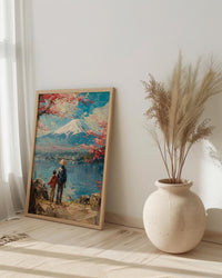 Mount Fuji Art Print, Father And Son Landscape Poster - Fathers Day Gift