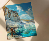 Pamukkale Turkey Poster, Father And Son Art - Travel Lover Gift