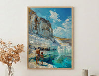Pamukkale Turkey Poster, Father And Son Art - Travel Lover Gift