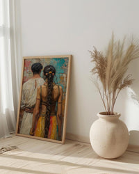 Indian Artisan Art Print, Father And Daughter Decor - Vibrant Culture Poster