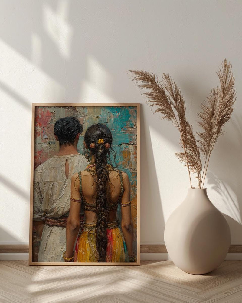 Indian Artisan Art Print, Father And Daughter Decor - Vibrant Culture Poster