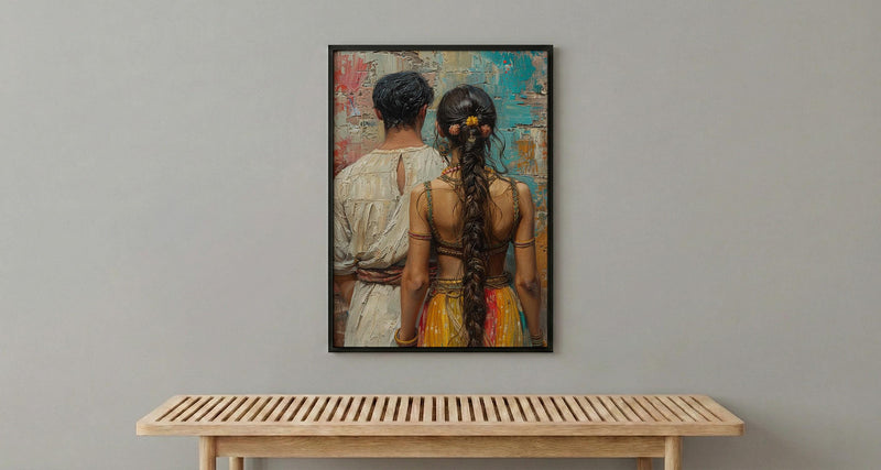 Indian Artisan Art Print, Father And Daughter Decor - Vibrant Culture Poster