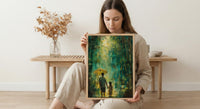 Bamboo Forest Art Print, Father And Daughter Poster - Serene Nature Decor