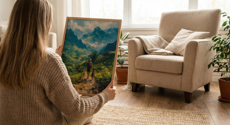 Vietnam Landscape Art Print, Father And Son Poster - Gift For Dad