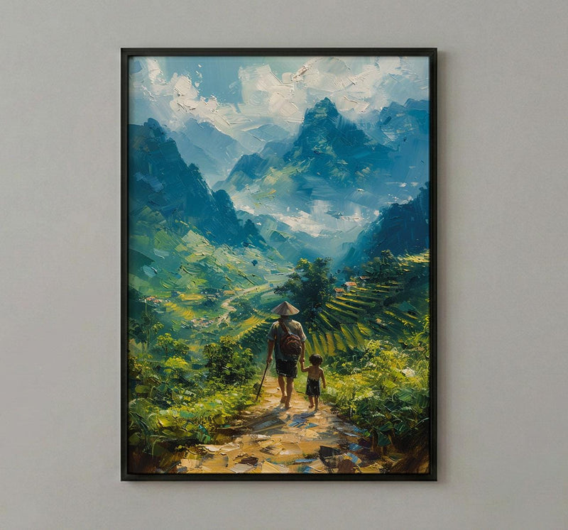 Vietnam Landscape Art Print, Father And Son Poster - Gift For Dad