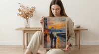 Istanbul Poster, Father And Son Night Art - Cityscape Wall Decor