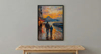 Istanbul Poster, Father And Son Night Art - Cityscape Wall Decor