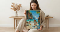 Thailand Beach Art Print, Father And Child Poster - Fathers Day Gift