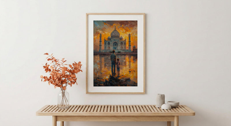 Taj Mahal Art Print, Father And Son Decor - Fathers Day Gift