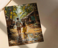 Hindu Temple Poster, Father And Son Decor - Gift For Dad