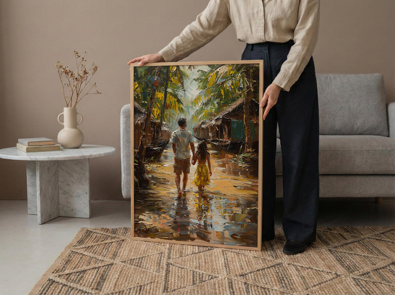 Hindu Temple Poster, Father And Son Decor - Gift For Dad