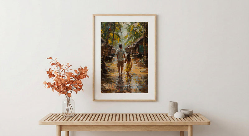 Hindu Temple Poster, Father And Son Decor - Gift For Dad