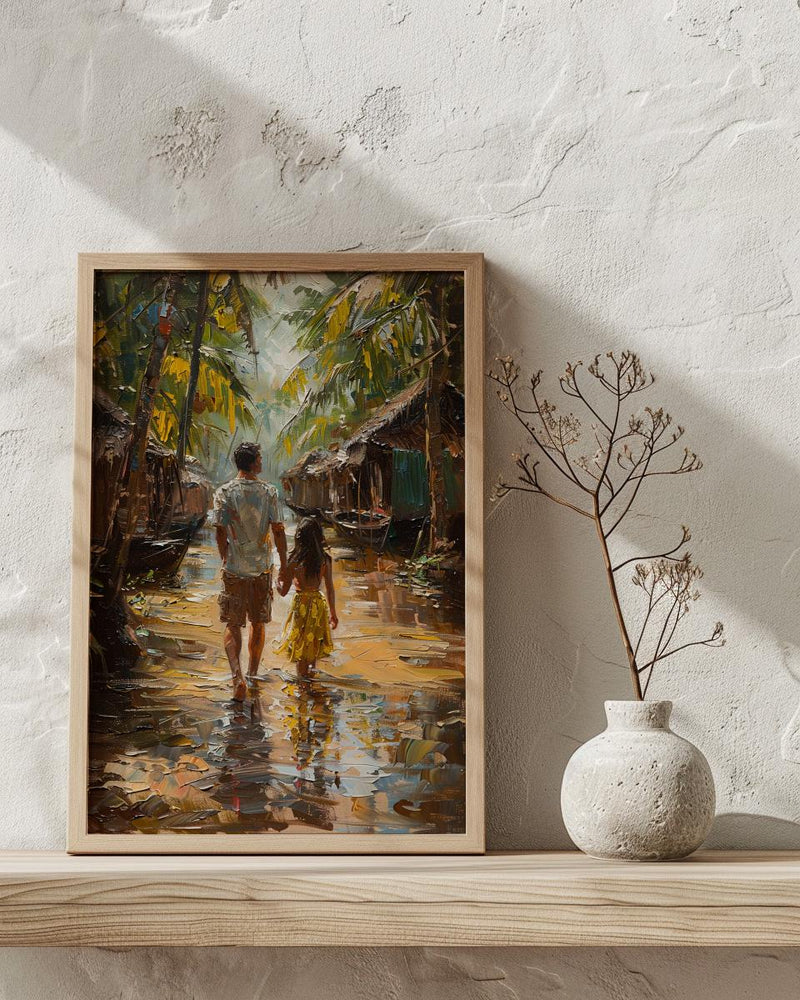 Hindu Temple Poster, Father And Son Decor - Gift For Dad