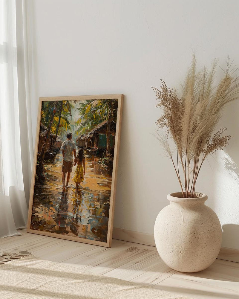 Hindu Temple Poster, Father And Son Decor - Gift For Dad