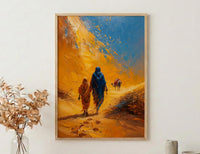 Sahara Desert Wall Art, Father And Son Print - Fathers Day Gift